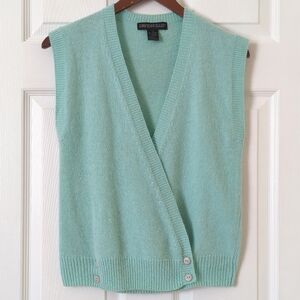 David Hollis 90's Vintage Lambswool & Angora Blend Buttoned Hem Sweater Vest S